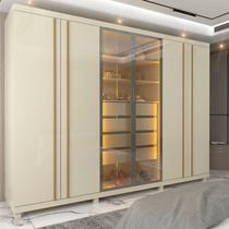 Guarda-Roupas Casal 6 Portas com Pés e LED Absolut New Reflecta 100% MDF Off White