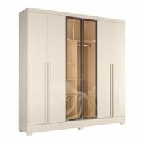 Guarda Roupas Casal 6 Portas Reflecta com Led 4 Gavetas Mavie Guarda Roupas Casal 6 Portas Reflecta com Led 4 Gavetas Mavie