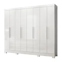 Guarda Roupas Casal 8 Portas 4 Gavetas Diplomata Moval Branco
