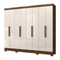 Guarda Roupas Casal 8 Portas 4 Gavetas Diplomata Moval Castanho / Baunilha
