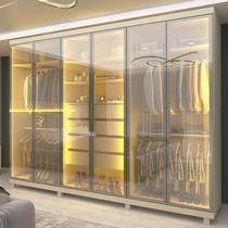 Guarda-roupas Casal Absolut New 6 Portas Com 6 Portas Reflecta Com Pés Off White - Gelius