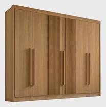 Guarda Roupas Casal Athos 6Pts Ripado 100% MDF DDoro Móveis