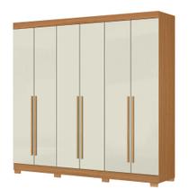 Guarda Roupas Casal Com 6 Portas 2 Gavetas Londres Madeirado/Off White