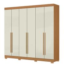 Guarda Roupas Casal Com 6 Portas 2 Gavetas Londres Madeirado/off White Madeirado/off White