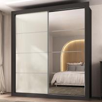 Guarda-Roupas Casal com Espelho 2 Portas de Correr 4 Gavetas Chicago Multimóveis MP4269 Guarda-Roupas Casal com Espelho 2 Portas de Correr 4 Gavetas Chicago Multimóveis MP4269