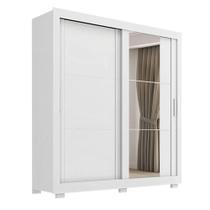 Guarda Roupas Casal Com Espelho 2 Portas De Correr 4 Gavetas Siena Branco Guarda Roupas Casal Com Espelho 2 Portas De Correr 4 Gavetas Siena Branco