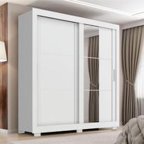 Guarda Roupas Casal Com Espelho 2 Portas De Correr 4 Gavetas Titanium Zanzini Branco Guarda Roupas Casal Com Espelho 2 Portas De Correr 4 Gavetas Titanium Zanzini Branco