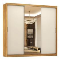 Guarda Roupas Casal com Espelho 3 Portas de Correr 4 Gavetas 100% MDF Dalila Flex