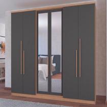 Guarda Roupas Casal com Espelho 6 Portas 2 Gavetas Sonata Móveis Castro Guarda Roupas Casal com Espelho 6 Portas 2 Gavetas Sonata Móveis Castro