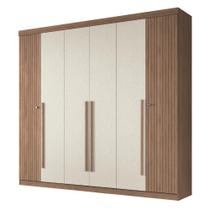 Guarda Roupas Casal Detalhes Frisados Com 6 Portas 4 Gavetas Buriti Andirá