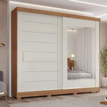 Guarda-Roupas Casal Helena 2 Portas C/Espelho 264cm Off White Cinamomo