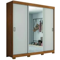Guarda Roupas Casal Porta com Espelho 3 Portas de Correr 4 Gavetas Áustria Notável