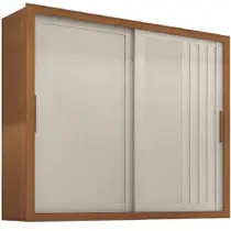 Guarda Roupas Casal Ripado 2 Portas De Correr 4 Gavetas Trianon Zanzini Areia/madeirado