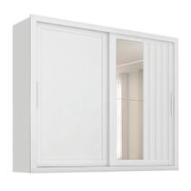 Guarda Roupas Casal Ripado com Espelho 2 Portas de Correr 4 Gavetas Vitta