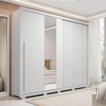 Guarda Roupas Casal Ripado Espelho 2 Portas 4 Gavetas Eloa