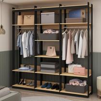 Guarda Roupas Closet 2 Cabideiros e 8 prateleiras CB0091 Linha Industrial Genialflex