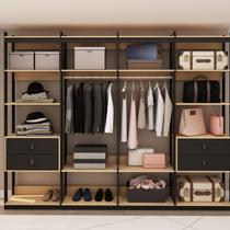 Guarda Roupas Closet 4 gavetas 2 Cabideiros e 8 prateleiras CB0078 Linha Industrial Genialflex Guarda Roupas Closet 4 gavetas 2 Cabideiros e 8 prateleiras CB0078 Linha Industrial Genialflex