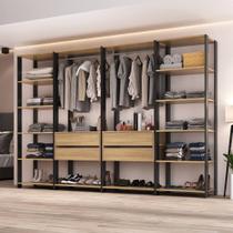 Guarda-Roupas Closet Modulado 270cm 4 Peças com 4 Gavetas e Cabideiros Multimóveis MP4321