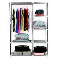 Guarda roupas completo duplo compacto armario arara cabideiro organizador sapateira - KANGUR