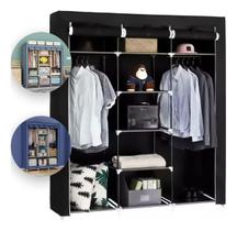 Guarda Roupas Desmontável Armário Organizador Dobrável Preto