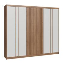 Guarda Roupas Florence Castro 6 Portas Macadâmia e Blanc