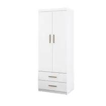 Guarda Roupas Infantil 2 Portas 2 Gavetas Branco Brilho Madrid - ÉdeCasaMóveis