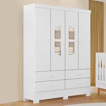 Guarda-Roupas Infantil Cristal New 100% MDF Tuboarte 4 Portas 4 Gavetas Guarda-Roupas Infantil Cristal New 100% MDF Tuboarte 4 Portas 4 Gavetas