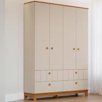 Guarda Roupas Infantil Estilo Retrô 100% MDF 4 Portas