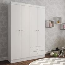 Guarda Roupas Infantil Roupeiro Louise 4 Portas Branco- MABE MAGAZINE