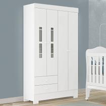 Guarda Roupas Infantil Tuboarte Turquesa 100% MDF 4 Portas 2 gavetas e Kit de Pés