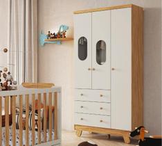 Guarda Roupas Janela Quarto Bebê Pingo 3 Portas 3 Gavetas Guarda Roupas Janela Quarto Bebê Pingo 3 Portas 3 Gavetas