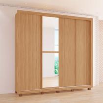 Guarda-Roupas Lisboa 100% MDF Tuboarte 2 Portas de Correr 4 Gavetas c/ Kit de Espelhos e Pés