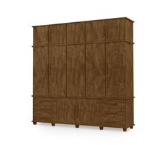 Guarda Roupas Londres 100% Mdf c/ 12 Portas 6 Gavetas Pés Madeira - Luapa - Malbec