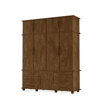 Guarda Roupas Londres 100% Mdf c/ 9 Portas 6 Gavetas Pés Madeira - Luapa - Malbec