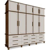 Guarda Roupas Luapa Berlin c/ 10 portas e 12 gavetas - Malbec/Off White Guarda Roupas Luapa Berlin c/ 10 portas e 12 gavetas - Malbec/Off White