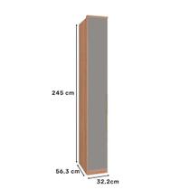 Guarda Roupas Modulado 1 Porta e Prateleiras 245x32,2cm Setiba Plus Carvalho/Fendi