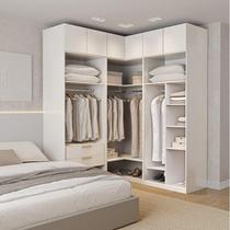 Guarda Roupas Modulado de Canto 6 Peças 6 Portas Jade CabeCasa MadeiraMadeira Branco Fosco Guarda Roupas Modulado de Canto 6 Peças 6 Portas Jade CabeCasa MadeiraMadeira Branco Fosco