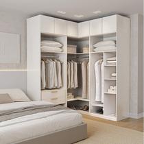 Guarda Roupas Modulado de Canto 6 Peças 6 Portas Jade CabeCasa MadeiraOriginals Branco/Fosco Guarda Roupas Modulado de Canto 6 Peças 6 Portas Jade CabeCasa MadeiraOriginals Branco/Fosco