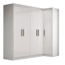 Guarda Roupas Modulado de Canto Madrid com 5 Portas e 2 Gavetas Maxel Guarda Roupas Modulado de Canto Madrid com 5 Portas e 2 Gavetas Maxel
