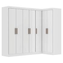 Guarda Roupas Modulado De Canto Madrid Com 7 Portas Branco Maxel Branco