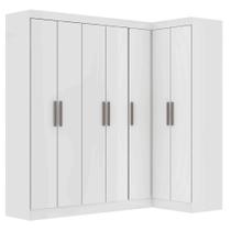 Guarda Roupas Modulado de Canto Madrid com 7 Portas Branco Maxel Guarda Roupas Modulado de Canto Madrid com 7 Portas Branco Maxel