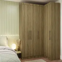 Guarda Roupas Modulado de Canto Reto 2 Peças com 4 Portas Paris Luciane Móveis