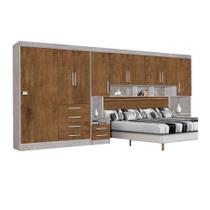 Guarda Roupas Modulado Georgia Para Cama Box 1,58M Queen Avelã / Jequitibá J&A Móveis
