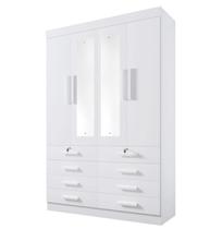 Guarda Roupas Mônaco Plus 4Pts Com Espelho 100% MDF DDoro Móveis Guarda Roupas Mônaco Plus 4Pts Com Espelho 100% MDF DDoro Móveis