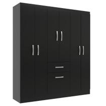 Guarda Roupas New Marbela 07 Portas E 01 Gaveta - Black Black Guarda Roupas New Marbela 07 Portas E 01 Gaveta - Black Black