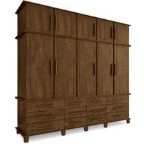 Guarda Roupas Roupeiro Luapa Berlin com 10 Portas e 12 Gavetas - Malbec Guarda Roupas Roupeiro Luapa Berlin com 10 Portas e 12 Gavetas - Malbec
