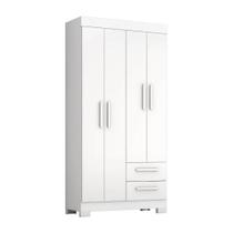 Guarda Roupas Solteiro 4 Portas 2 Gavetas Malta Branco Flex Notável Guarda Roupas Solteiro 4 Portas 2 Gavetas Malta Branco Flex Notável