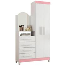 Guarda Roupas Solteiro Com Cômoda E Espelho Juvenil Londres Guarda Roupas Solteiro Com Cômoda E Espelho Juvenil Londres