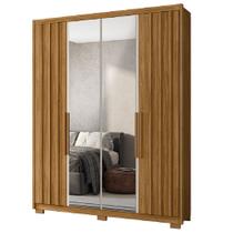 Guarda Roupas Solteiro Com Espelho Ripado 4 Portas 3 Gavetas Califórnia Madeirado Moval Guarda Roupas Solteiro Com Espelho Ripado 4 Portas 3 Gavetas Califórnia Madeirado Moval