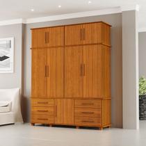 Guarda Roupas Solteiro Londres 4 Portas 6 Gavetas e Maleiro